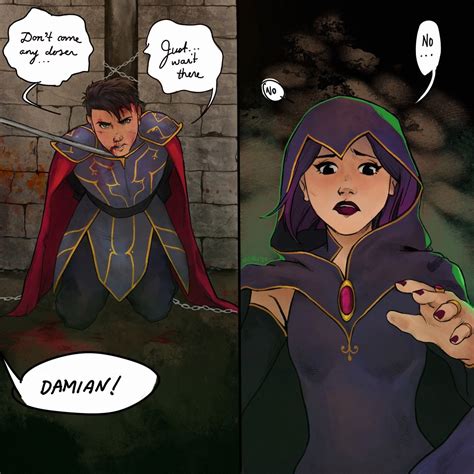 After giving birth to their daughter, she leave the child with Damian and returns to her father after he had destroyed the city that she had been hiding. . Damian and raven child